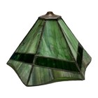 Antique Arts   Crafts Mission Leaded Stained Slag Glass Lamp Light Shade 6 Panel