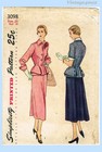 1940s Vintage Simplicity Sewing Pattern 3098 Misses Double Peplum Suit Size 38 B