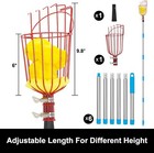 Fruit Picker Polel With Basket  8 Ft Apple Picker With Adjustable Stainless Stee