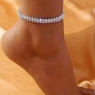 6ct Round Cut Simulated Diamond Women s Tennis Anklet 14k White Gold Plated