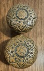 2 Antique Door Knob Russell Erwin 1874 Victorian Brass Bronze K10400 Pair