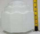 Vintage Art Deco Milk Glass Light Shade Skyscrapper Wedding Cake Pendant Shade