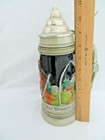 German Beer Stein 1 Liter With Pewter Lid   Maker Marks On Bottom  38