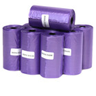 3000 Dog Pet Waste Poop Bags Purple Refill Roll With Plastic Core Dispenser Free