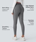 Halara Seamless Flow High Waisted Tummy Control Butt Lifting Leggings Gray S 7 8