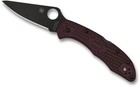 Spyderco Delica 4  Burgundy  Black Micro-melt Pd 1 Steel  Sprint Run  C11bgbkp