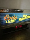 Vintage Coors Light Silver Bullet Beer Cash Register Light Up Sign W Clock Works