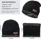 3pcs Winter Beanie Hats Scarf Gloves Set Thick Warm Slouchy Knit Skull Neck Gift