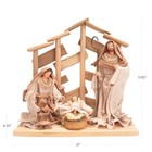 Pine Wood Nativity Set Holy Family In Cotton Fabric Clothes 12  Resin Figurine
