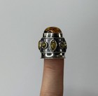 Genuine Amber Stone Thimble Sterling Silver amber Thimble For Collectors 