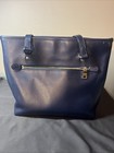 Coach Medium Tote Bag Cross Grain Leather City Zip Top Midnight Blue F36632