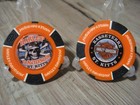Genuine Harley Davidson Emblem Poker Chip - Basseterre St  Kitts - Orange Black