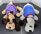 2 Vintage Tonka Pound Puppies 18  Large1985 Coolest Pups In There Coats W collar