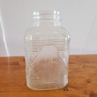 Vintage Hazel Atlas Glass Jar Storage Hoosier Art Deco 5412 Retro Square 7  Tall