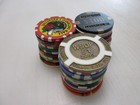 33 Casino Gaming Poker Chip Lot Las Vegas  1 New   Used Chipco Paulson Clay Room