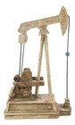 Rustic Vintage Nodding Donkey Pumpjack Oil Derrick Rig Faux Wood Sculpture