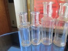Vintage Antique Small Cork Apothecary Medicine Glass Vials Pharmacy Bottle Lot