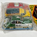 Vintage 1950s Bag O Toys Japan Tin Litho Car Set Fire Truck Police  See Photos