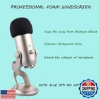 2 Pack Microphone Pop Filter For Blue Yeti Microphones Thick Foam Windscreen 