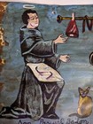Vtg Large Hp Mexican Tin Retablo Painting San Pascual Bailon Kitchen Saint 9 5x9