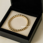 2pcs Dainty 2mm 5mm Gold Filled Beaded Layering Bracelet Stretchy Jewelry Gifts