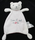 Baby Starters  i Am Loved  White Bear Pink Flower Security Blanket New
