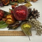 2 Pcs Faux Artificial Glittered Fruit Teardrop Christmas Decor New