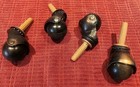 Lot Of 4 Vintage Antique Brass Ball Caster Wheels Used