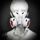 Steampunk Gas Mask Mouth Masquerade Halloween Red   White Cross Syringe Cosplay