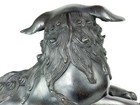 Japanese Meiji Period Patinated Bronze Figure Of Shishi Foo Dog On Ball Komainu