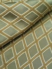 Vtg Mcm Geometric Brocade Upholstery Fabric Sage Green Gold Diamond Woven 7 25yd