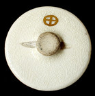 Exquisite Large Encrusted Antique Satsuma Button W Greek Key Border