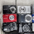 Lot Of 11 Digital Cameras  Sony  Canon  Nikon  Lumix   For Parts Or Repair Only