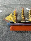 Vintage Handcrafted Ship In A Bottle     Nautical Folk Art Model With Stand