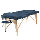 Portable Blue Massage Table With Bolster And Tilt Backrest