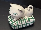 Vintage Holt Howard Cozy Kitten Trinket Box No Measuring Tape   read Description