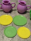 Pretend Play Tea Set Teapot  Cups  Saucers plates   Heart Handles