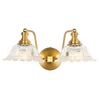 Vintage Vanity Light 2 Lights Brass Bathroom Light Fixtures  18 Inch 1pc   