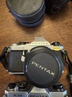Asahi Pentax 35mm Slr Film Camera Lot With K Mount Lenses Kx K1000 Me Super