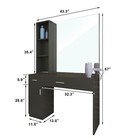 Black Barber Stylist Station With Mirror Salon Spa Beauty Hairdressing Furniture