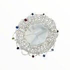 Vintage Beaded Crochet Doily With Multi Colored Accents Handmade Decorative 6 