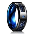 Celtic Carbon Fiber Ring     Vintage Stainless Steel Wedding Ring For Viking Men