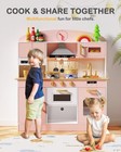 Wooden Play Kitchen Set  Pretend Play Kitchen With Lights And Sounds For Kids   