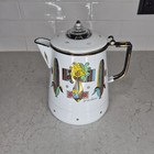 Georges Briard Enamelware Stovetop Coffee Percolator     Mcm Design