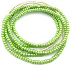 2 Strands Of Ghana Apple Green Glass Beads African Trade Beads- 17339