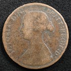 Great Britain 1 2 Penny 1866  Coin  Weak 6 In 1866  Clogged Die Error  Inv e462