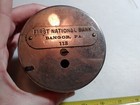 Vintage First National Bank Bangor Pa Advertising Heavy Metal Coin Bank