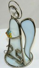 Stained Glass White Angel Light Catcher 6 5  Tall  25 Birthday Anniversary