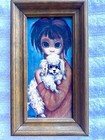 Set Of 2 Margaret Keane Vintage Miniature Profession Framed  Art Print Big Eyes