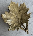 Virginia Metalcrafters Sugar Maple Leaf 5    Brass Trinket Dish Tray Bowl Vtg